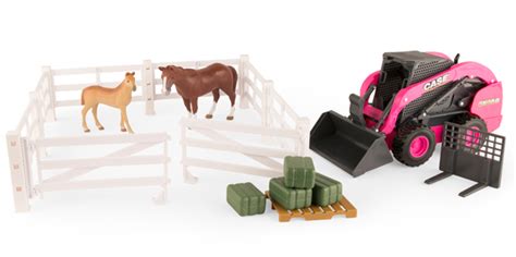 ERTL Toys Case SV280 Pink Skid Steer Farm Playset